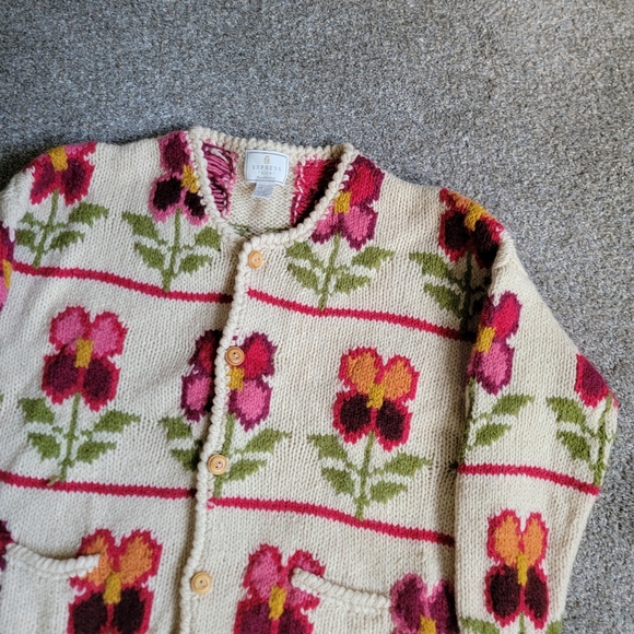 Vintage Express Tricot Floral Cardigan - Picture 2 of 5